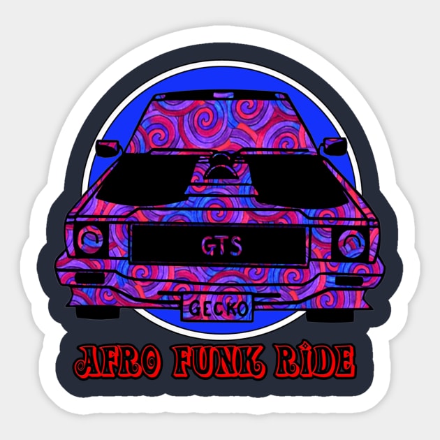 Spirals in Afro Funk Ride Sticker by thepeanutline